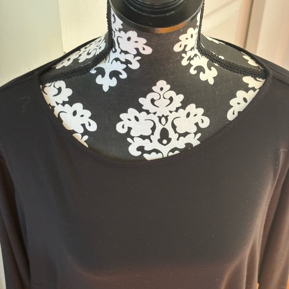 J.JILL Top Plus Sz 2X Black Rayon Stretch  Tunic Travel Friendly - Picture 3 of 10